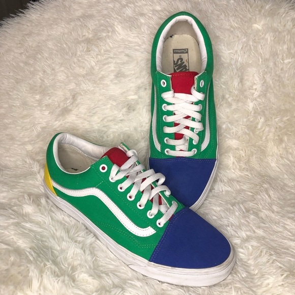 Other - Color-block Vans with Red, Green, and Blue Accents size 11.5